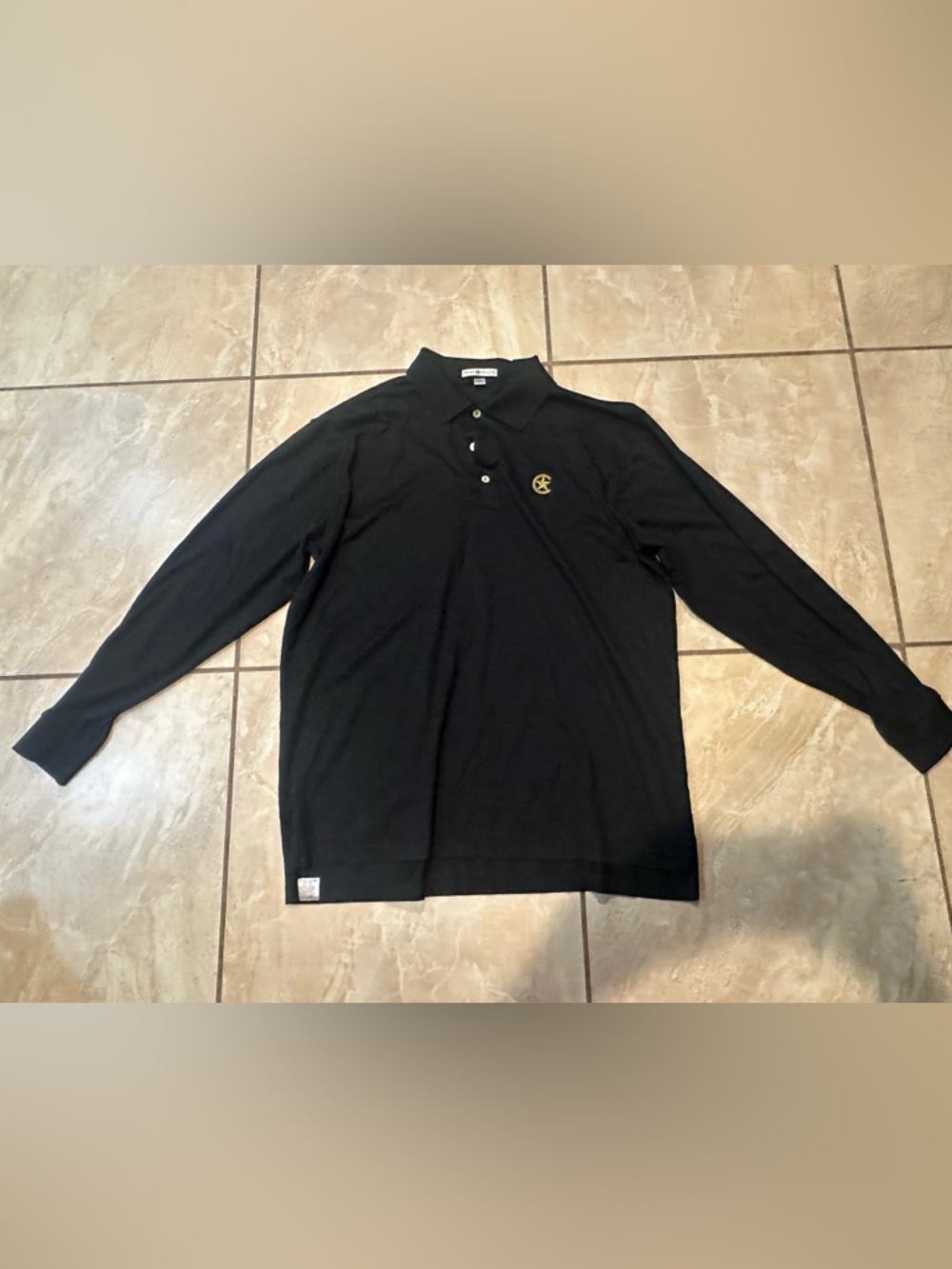 Black Peter Millar Long Sleeve Polo Size L